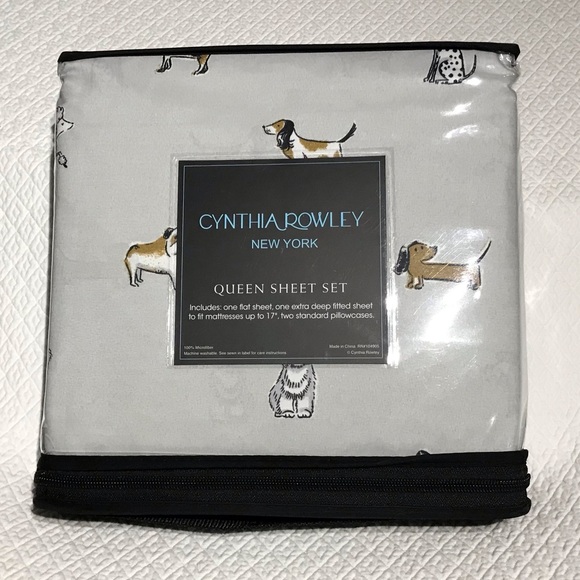 Cynthia Rowley Other - Dog Puppy Lovers QUEEN Sheet Set by Cynthia Rowley